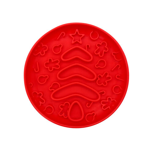 Nouveaux bols d'alimentation lente en silicone de Noël pour animaux de compagnie, gamelle pour chiens, tapis à lécher pour animaux, fournitures pour chiens et chats en gros