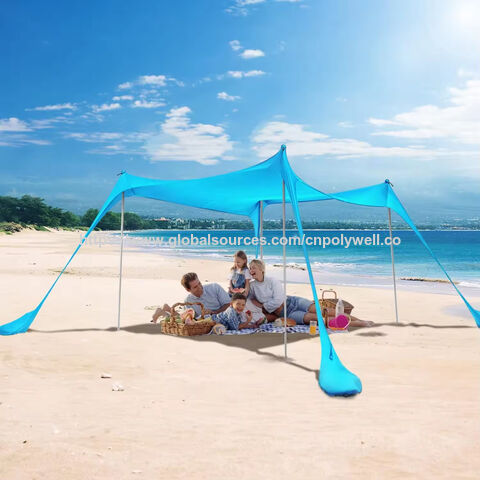 Tenda de Praia Abrigo Solar de Abertura Fácil à Venda - Cobertura de Praia à Prova de Vento de Montagem Rápida