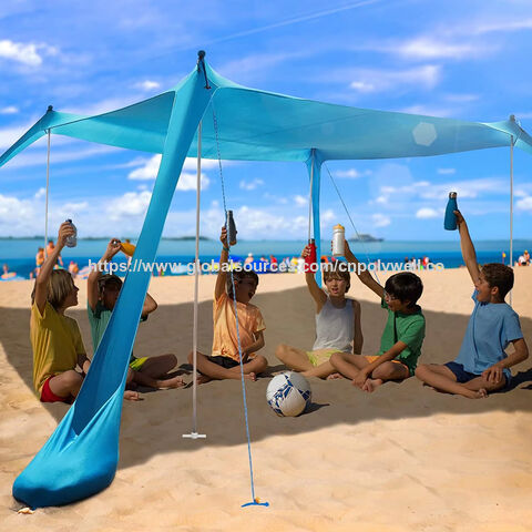 Tenda de Praia Abrigo Solar de Abertura Fácil à Venda - Cobertura de Praia à Prova de Vento de Montagem Rápida