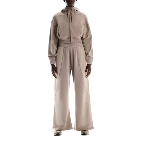 Sweatshirt Court à Fermeture Éclair et Col Haut pour Femmes, Coupe Personnalisée avec Logo OEM et Cordon de Serrage Réglable pour Tenues Décontractées et Sportives à Capuche