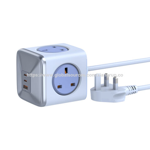 مكعب طاقة بمقبس كهربائي ومقبس حائط بريطاني PD 33W مع 3 منافذ USB Powercube