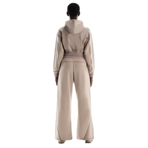 Sweatshirt Court à Fermeture Éclair et Col Haut pour Femmes, Coupe Personnalisée avec Logo OEM et Cordon de Serrage Réglable pour Tenues Décontractées et Sportives à Capuche