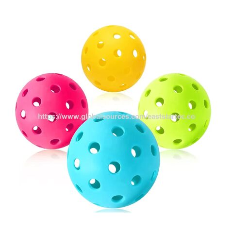 Bola de Pickleball com 40 furos, alta demanda. Várias cores disponíveis para venda por atacado.
