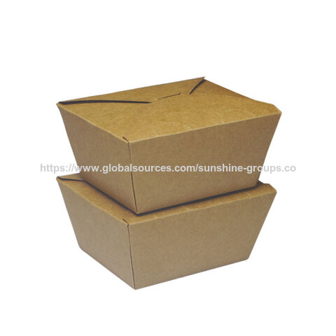 Caja de papel desechable para comida rápida, pollo frito, almuerzo para llevar, embalaje, ensalada, caja de almuerzo de papel kraft a prueba de aceite