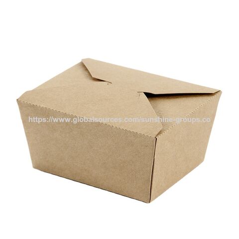 Caja de papel desechable para comida rápida, pollo frito, almuerzo para llevar, embalaje, ensalada, caja de almuerzo de papel kraft a prueba de aceite