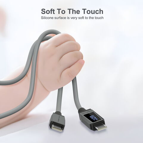 كابل USB C بقوة 60 واط، 1 متر/2 متر، كابل USB C إلى USB C، شاحن من النوع C، شحن سريع، شاشة رقمية، كابل USB C لهاتف 15 Pro Max Plus S24، Air