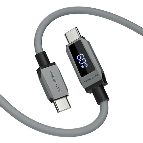 كابل USB C بقوة 60 واط، 1 متر/2 متر، كابل USB C إلى USB C، شاحن من النوع C، شحن سريع، شاشة رقمية، كابل USB C لهاتف 15 Pro Max Plus S24، Air
