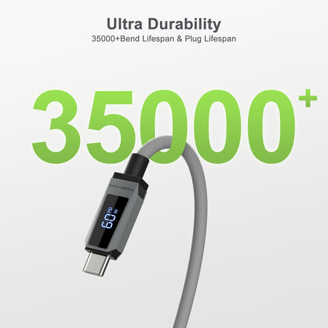 كابل USB C بقوة 60 واط، 1 متر/2 متر، كابل USB C إلى USB C، شاحن من النوع C، شحن سريع، شاشة رقمية، كابل USB C لهاتف 15 Pro Max Plus S24، Air