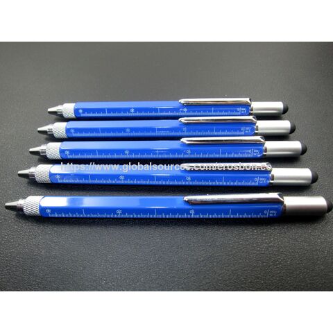 Stylo intelligent 5 en 1 avec stylet/tournevis/échelle/niveau/stylo à bille - Outil multifonctionnel pour professionnels