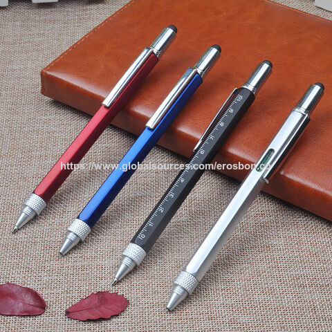 Stylo intelligent 5 en 1 avec stylet/tournevis/échelle/niveau/stylo à bille - Outil multifonctionnel pour professionnels