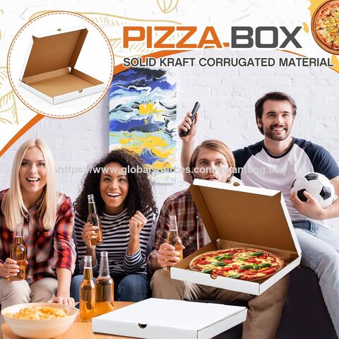 Boîtes à pizza en papier kraft en gros, anti-graisse, conteneur à emporter, parfaites pour les gâteaux faits maison, les biscuits et les produits de boulangerie.