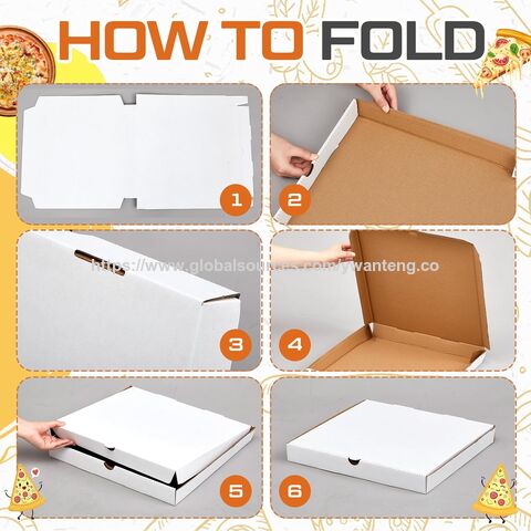 Boîtes à pizza en papier kraft en gros, anti-graisse, conteneur à emporter, parfaites pour les gâteaux faits maison, les biscuits et les produits de boulangerie.