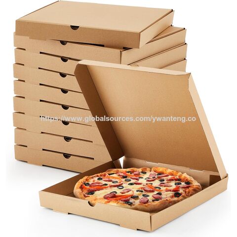 Boîtes à pizza en papier kraft en gros, anti-graisse, conteneur à emporter, parfaites pour les gâteaux faits maison, les biscuits et les produits de boulangerie.
