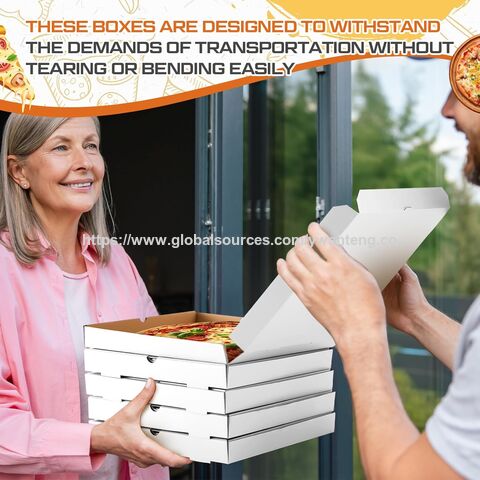 Boîtes à pizza en papier kraft en gros, anti-graisse, conteneur à emporter, parfaites pour les gâteaux faits maison, les biscuits et les produits de boulangerie.