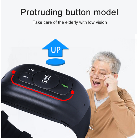Pulsera de Emergencia para Ancianos con Detección de Caídas, Botón SOS, 4G GSM GPRS GPS, Reloj Inteligente de Seguimiento para la Salud de Ancianos