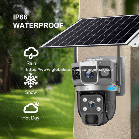 Câmera V380: Câmera de vigilância inteligente sem fio para exterior HD de baixo consumo de energia solar, venda quente transfronteiriça.