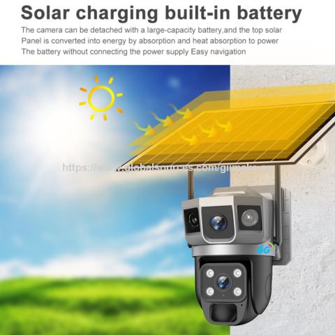 Câmera V380: Câmera de vigilância inteligente sem fio para exterior HD de baixo consumo de energia solar, venda quente transfronteiriça.