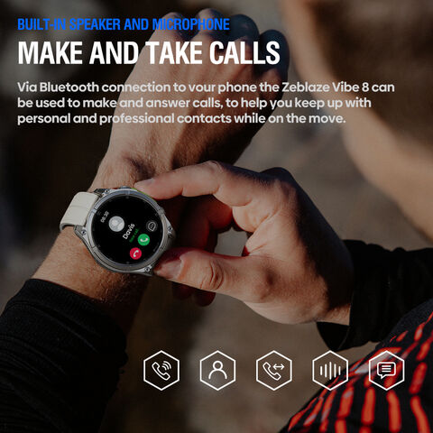 Smartwatch con Llamadas de Voz Zeblaze VIBE 8, Pantalla AMOLED de 1.43", Monitor de Ritmo Cardíaco y Presión Arterial, Múltiples Modos Deportivos
