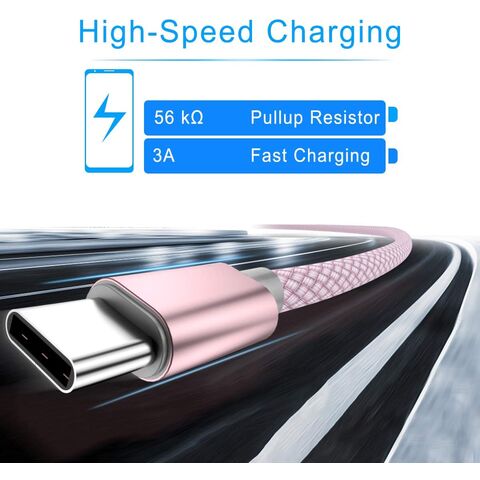 Cable USB Tipo C 3.1 Trenzado de Nylon OEM ODM de Alta Calidad, Cable USB C de Carga Rápida de Datos