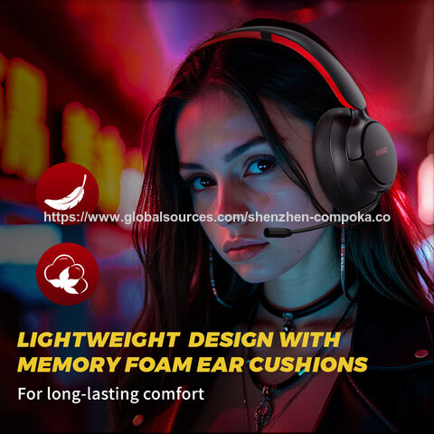 Nouveau Casque Gaming sans Fil Over-Ear 2025 avec Suppression de Bruit ENC pour Jeux