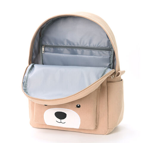 Tas Ransel Korduroi Beruang Kecil Lucu Kapasitas Besar untuk Siswa Sekolah Dasar - Cocok untuk Grosir dan Distributor