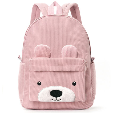 Tas Ransel Korduroi Beruang Kecil Lucu Kapasitas Besar untuk Siswa Sekolah Dasar - Cocok untuk Grosir dan Distributor