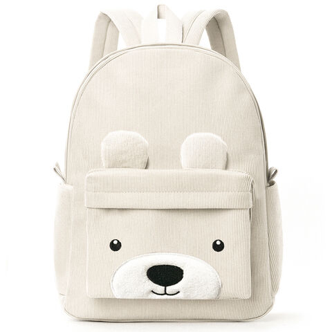 Tas Ransel Korduroi Beruang Kecil Lucu Kapasitas Besar untuk Siswa Sekolah Dasar - Cocok untuk Grosir dan Distributor