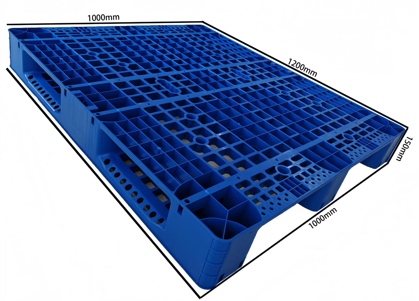 Ldn Container Pallets 1200*1000*150mm Injection Molded Blue Pp Plastic Pallet Container With ...