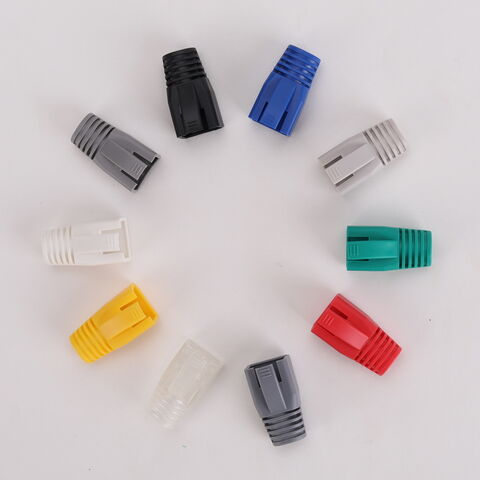 Ethernet FTP 8P8C Modularer, geschirmter Metall-Adapter RJ45 Cat7 Stecker mit Knickschutz.