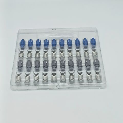 Ethernet FTP 8P8C Modularer, geschirmter Metall-Adapter RJ45 Cat7 Stecker mit Knickschutz.