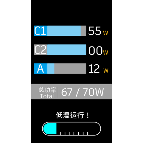 70W TFT-Bildschirm Reiseladegerät mit Display OEM Fabrik GaN Ladegerät
