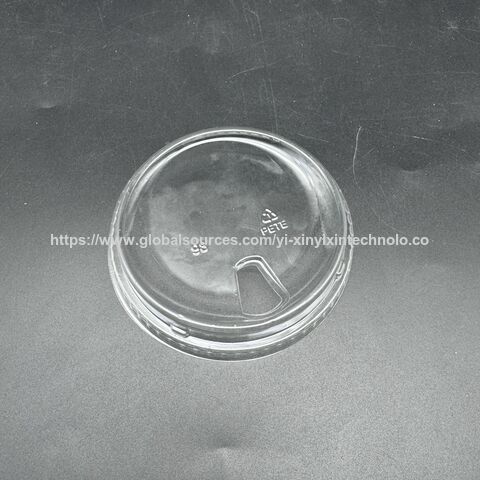Tampas de Plástico PET Descartáveis Personalizadas para Copos de 12/16/20/24/32OZ para Bebidas Frias - Tampa Transparente