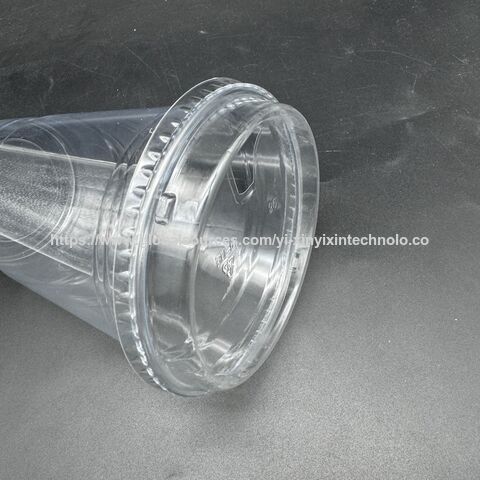 Tampas de Plástico PET Descartáveis Personalizadas para Copos de 12/16/20/24/32OZ para Bebidas Frias - Tampa Transparente
