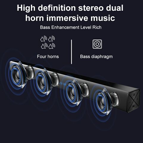 Meilleure Vente Nouveau Design Barre de Son Mince 80W avec Subwoofer Filaire pour Usage Domestique