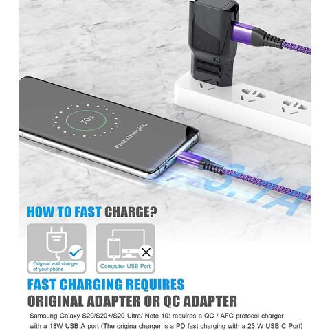 Cable de Carga USB Tipo C de 3 Metros, Trenzado en Nylon de Alta Resistencia