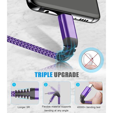 Cable de Carga USB Tipo C de 3 Metros, Trenzado en Nylon de Alta Resistencia
