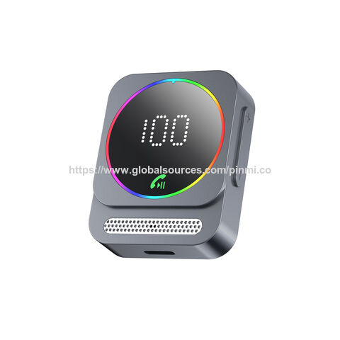 Receptor de audio Bluetooth 5.3 AGETUNR J48, salida AUX de 3.5MM, kit para coche manos libres, conexión automática RGB para música, pantalla LCD, doble enlace