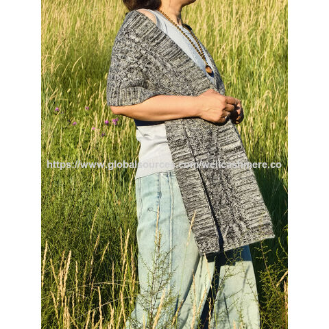 Klobiger Kaschmir-Zopfstrickschal für Damen