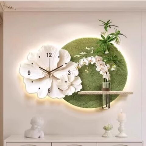 Decoración artística para restaurante de plantas verdes hidropónicas - Cuadros tridimensionales creativos para colgar en la pared del fondo del televisor de la sala de estar