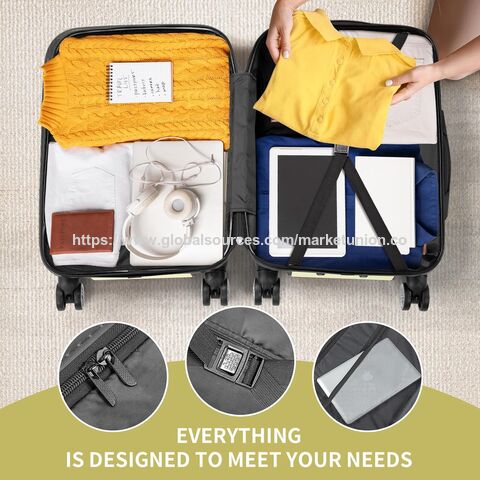 Ensembles de Bagages pour la Maison 3 Pièces, Ensemble de Valises Rigides PC+ABS avec Roues Pivotantes Doubles et Serrure TSA pour Voyages d'Affaires, Ensemble de 3 Pièces