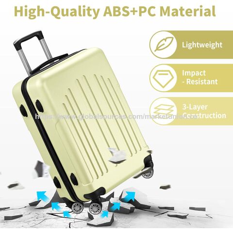Ensembles de Bagages pour la Maison 3 Pièces, Ensemble de Valises Rigides PC+ABS avec Roues Pivotantes Doubles et Serrure TSA pour Voyages d'Affaires, Ensemble de 3 Pièces