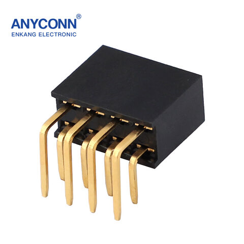 Tira de Pines Hembra de Doble Fila y 90 Grados, Conector Hembra para Placa PCB