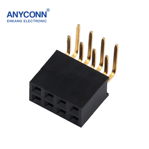 Tira de Pines Hembra de Doble Fila y 90 Grados, Conector Hembra para Placa PCB