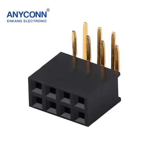 Tira de Pines Hembra de Doble Fila y 90 Grados, Conector Hembra para Placa PCB