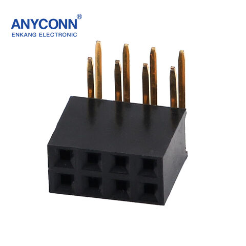 Tira de Pines Hembra de Doble Fila y 90 Grados, Conector Hembra para Placa PCB