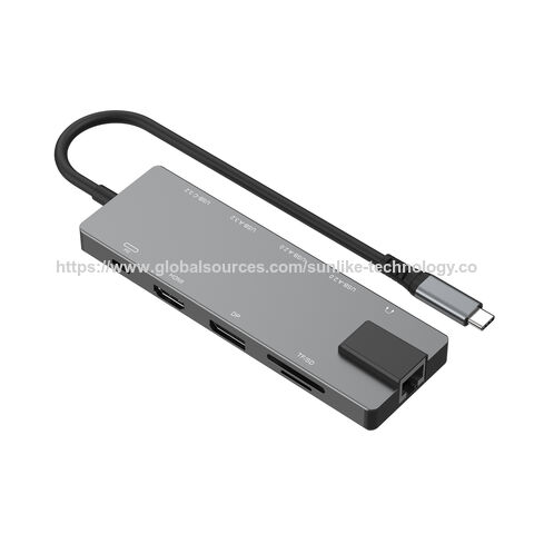 محور متعدد الوظائف عالي الجودة، 11 منفذًا، محور USB-C، تصميم حاصل على براءة اختراع، PD 100W، 10 جيجابت في الثانية، إيثرنت 1000 ميجابت في الثانية، للمكتب