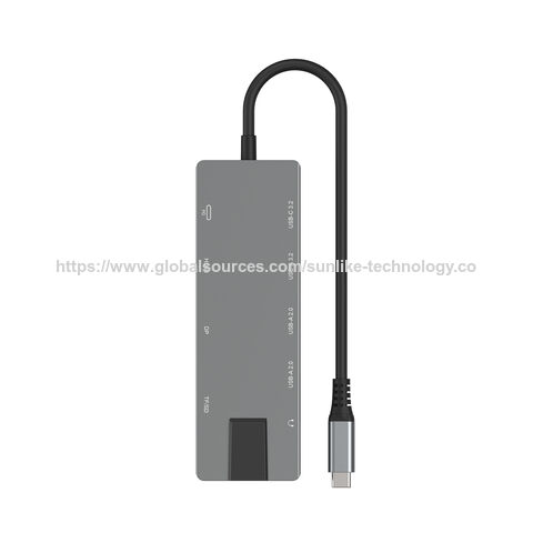 محور متعدد الوظائف عالي الجودة، 11 منفذًا، محور USB-C، تصميم حاصل على براءة اختراع، PD 100W، 10 جيجابت في الثانية، إيثرنت 1000 ميجابت في الثانية، للمكتب