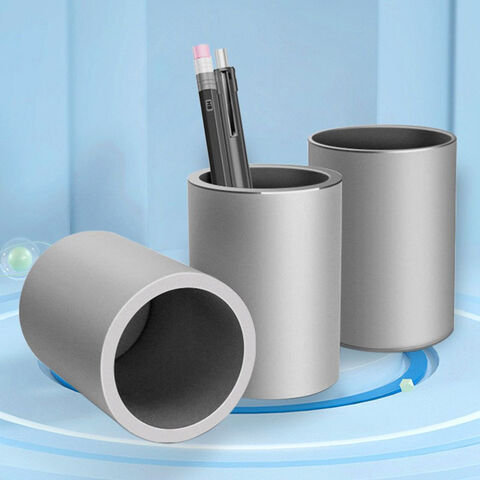 Prix de gros usine, pot à crayons rond de bureau de rangement créatif antidérapant en silicone personnalisable