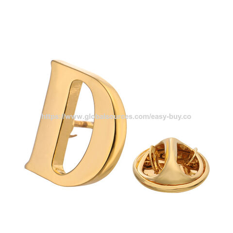 Abzeichen Hochwertige Herrenbrosche 18 Karat Gold 26 Buchstaben A-Z Kupfer Revers-Pin Einfache Abzeichen