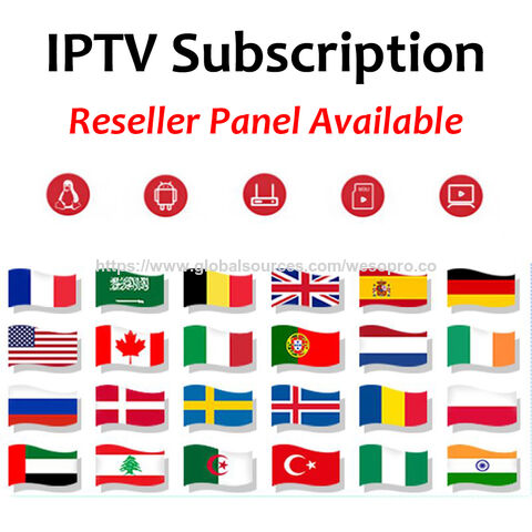 Wesopro Stale IPTV Subscription 12 months reseller panel with iptv m3u support free test for tv box and smart tv all devices